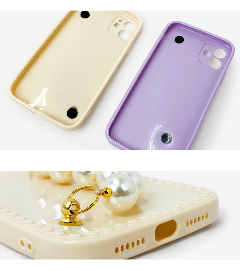 アイフォンケース 3D 花柄 パール 透明 ソフト スマホ ケース org.jpg