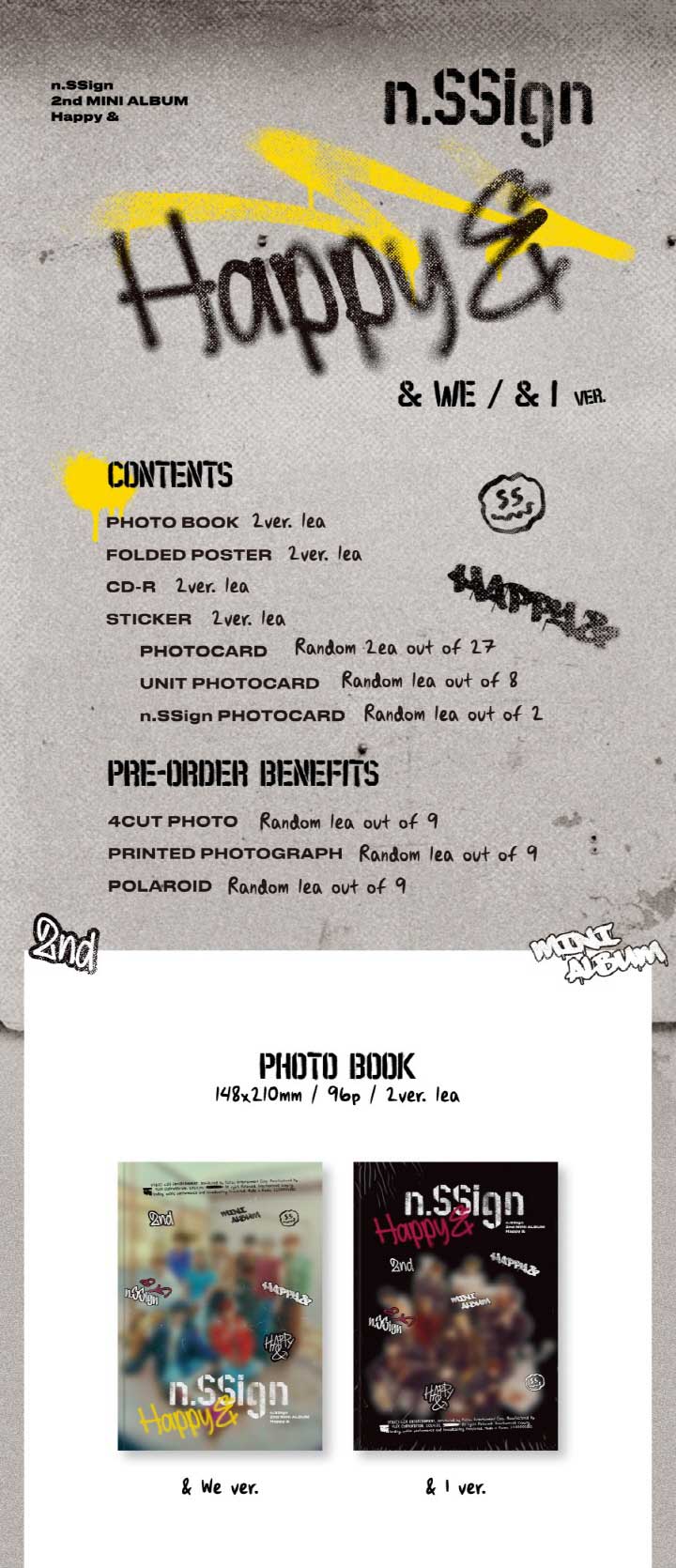 2/16 韓国発売】【予約】n.SSign エヌサイン 2ND MINI ALBUM Happy & 2