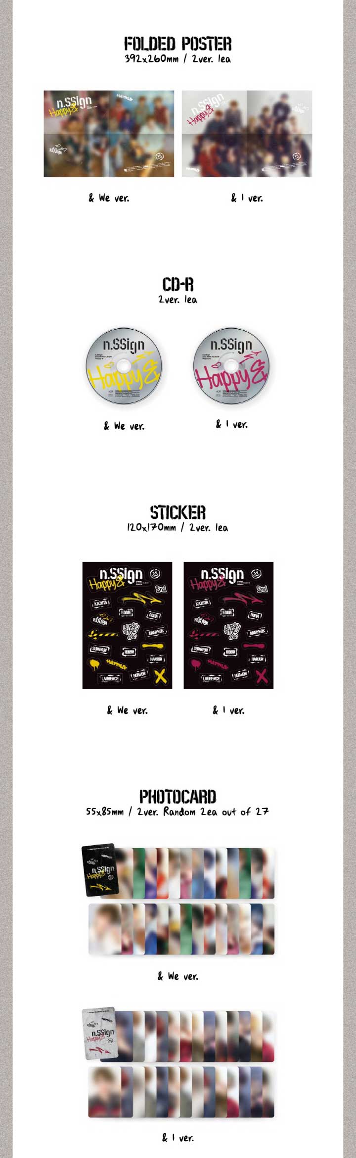 2/16 韓国発売】【予約】n.SSign エヌサイン 2ND MINI ALBUM Happy & 2