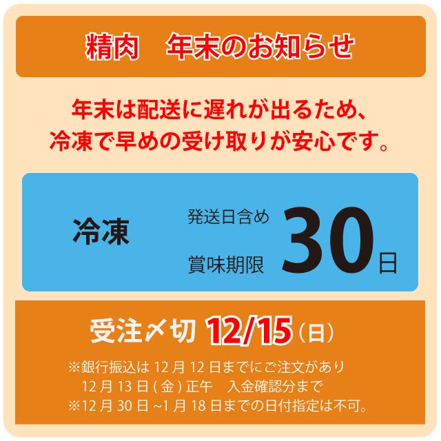 肉の年末配送のご案内