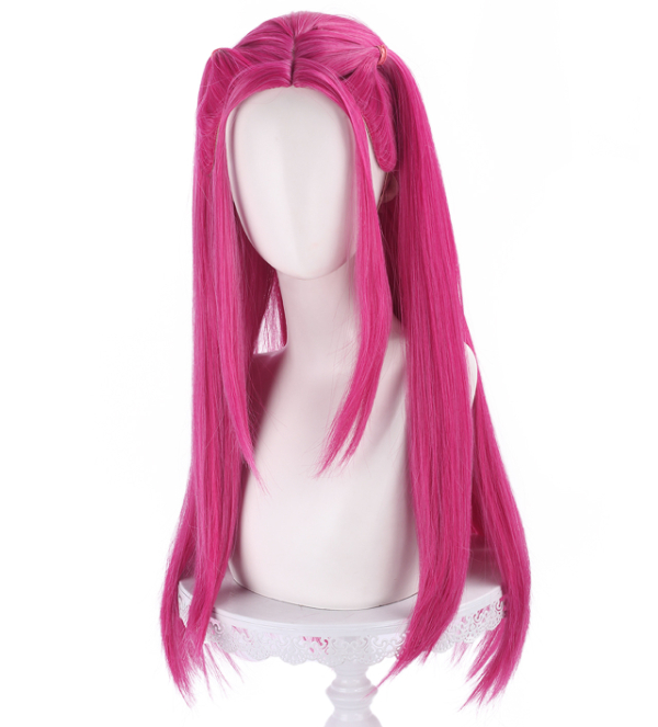 子供用【70cm】ピンク ロングツインテールウィッグ ハーフツイン