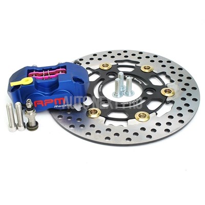 【並行輸入品】3穴ゲージ付きブレーキローターセット 220mm 4ピストンブレーキキャリパー 付属 Yamaha Yamaha Freesox Nitro bws 100 ジョグ 50バイク用