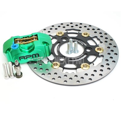 【並行輸入品】3穴ゲージ付きブレーキローターセット 220mm 4ピストンブレーキキャリパー 付属 Yamaha Yamaha Freesox Nitro bws 100 ジョグ 50バイク用