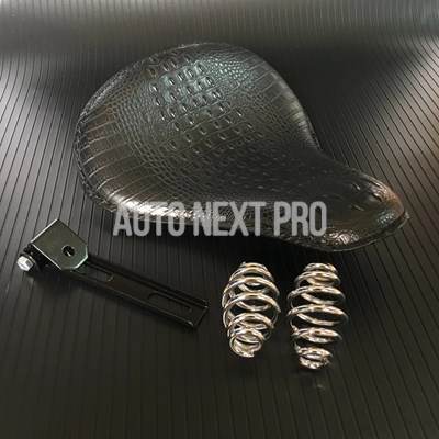 並行輸入品】レトロ バイク サドルシート オレンジ 黒 ソロシート 3つ