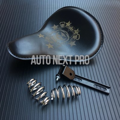 並行輸入品】レトロ バイク サドルシート オレンジ 黒 ソロシート 3つ