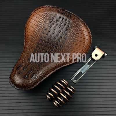 並行輸入品】レトロ バイク サドルシート オレンジ 黒 ソロシート 3つ