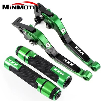 【並行輸入品】折りたたみ式拡張ブレーキクラッチレバー ハンドバーエンドグリップ カワサキ用アクセサリーzzr600 zzr400 zzr1100 zz_1