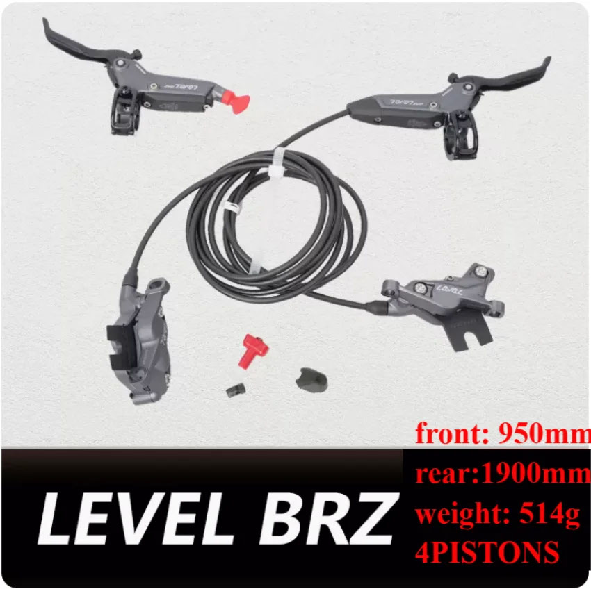 【並行輸入品】油圧ディスクブレーキ2ピストン 4ピストン sramレベルbrz slv ult 黒 mtbバイク 800-1550 950-2000 900-2000 950-1950mm フロント リア 黒_1