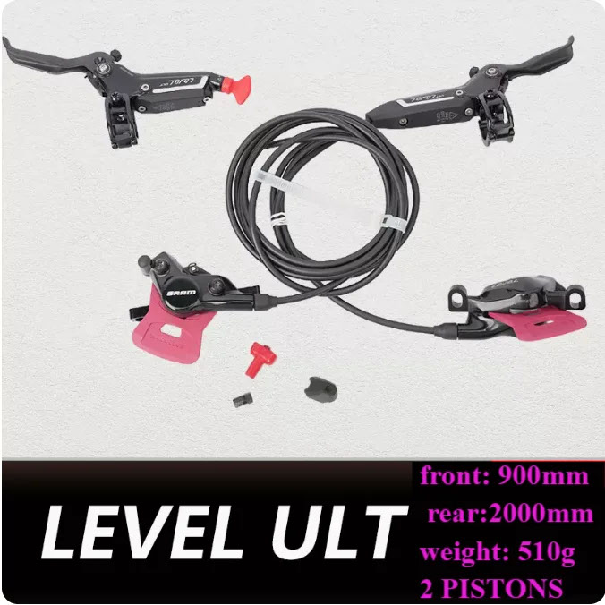 【並行輸入品】油圧ディスクブレーキ2ピストン 4ピストン sramレベルbrz slv ult 黒 mtbバイク 800-1550 950-2000 900-2000 950-1950mm フロント リア 黒_2