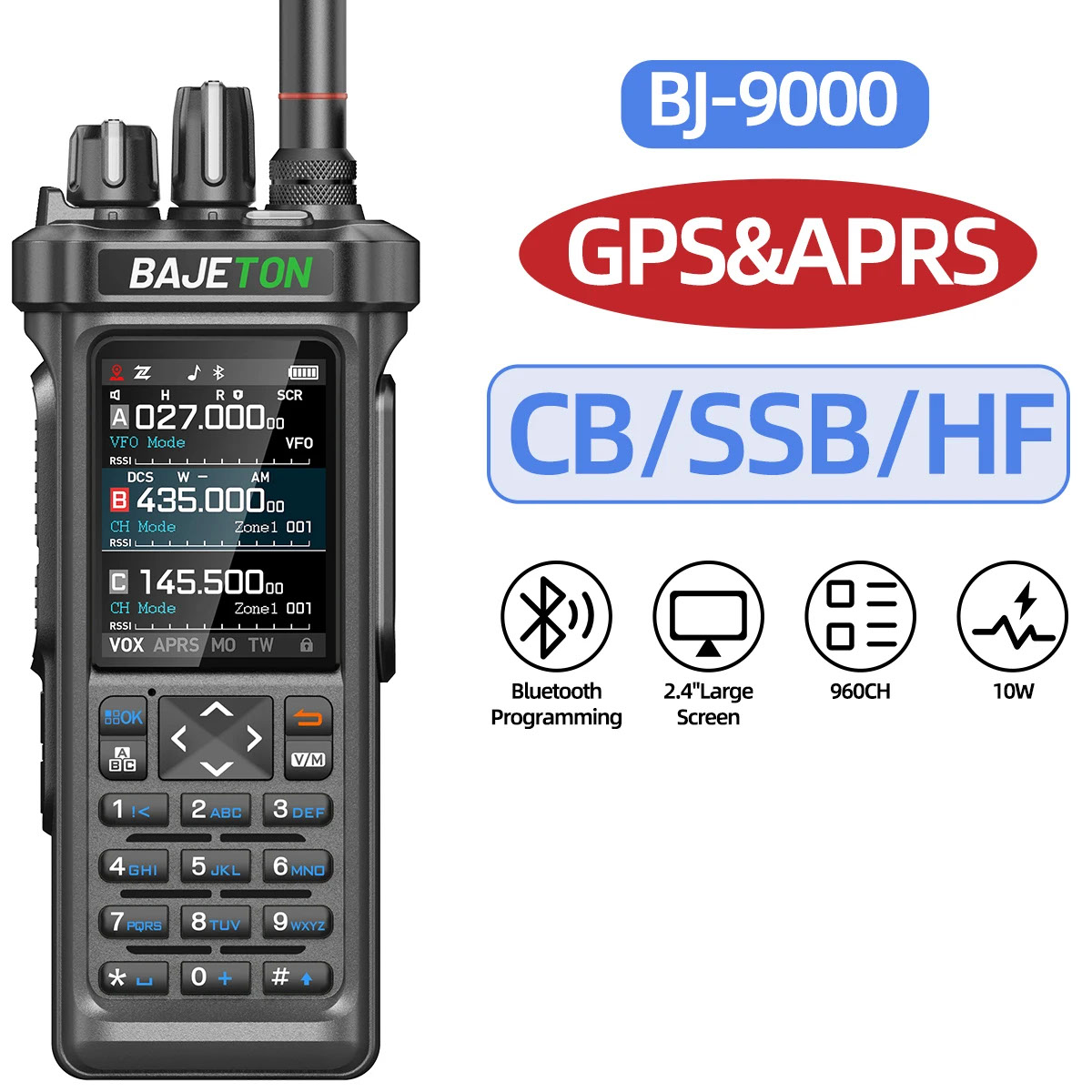 並行輸入品】BAJETON BJ-9000 GPS APRSトランシーバー 10W CB 27Mhz CB
