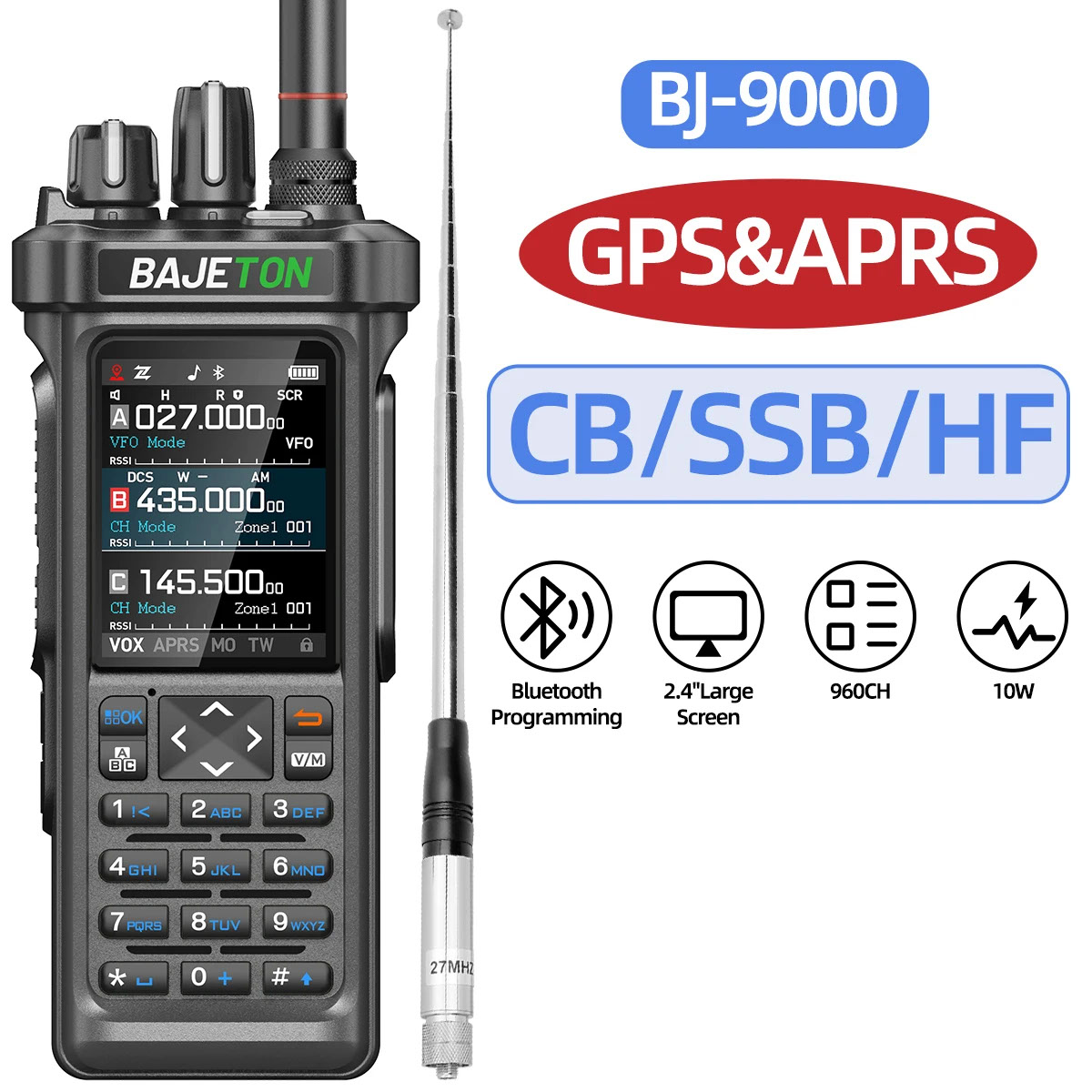 並行輸入品】BAJETON BJ-9000 GPS APRSトランシーバー 10W CB 27Mhz CB