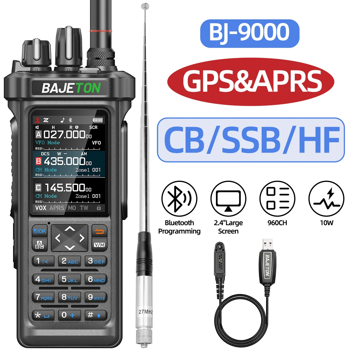 並行輸入品】BAJETON BJ-9000 GPS APRSトランシーバー 10W CB 27Mhz CB