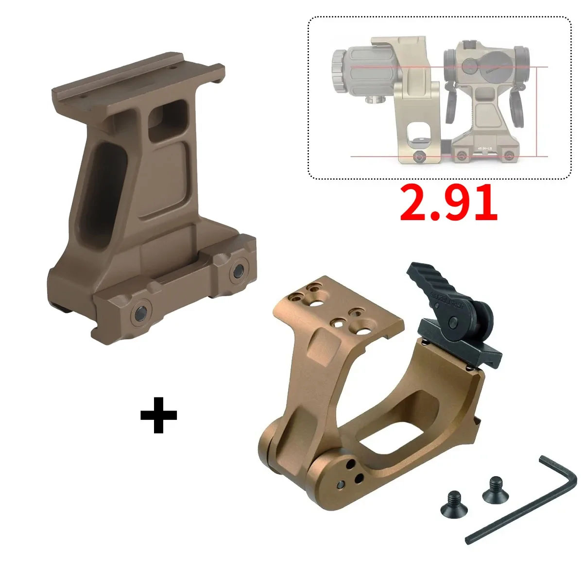 並行輸入品】タクティカル2.91インチ2.26インチUNITYマウント マグニ