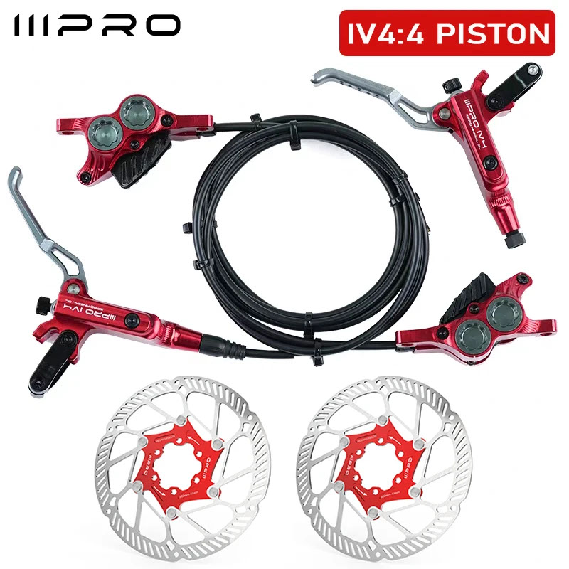 並行輸入品】IIIPRO IV4 自転車油圧ブレーキセット 4ピストンバイク