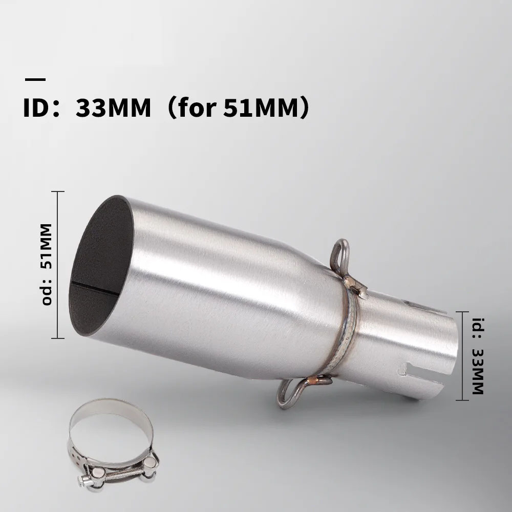 バイク マフラーミドルセクション 28 mmアダプタ 51 mm排気非破壊取付