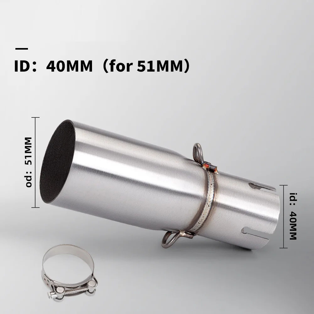 バイク マフラーミドルセクション 28 mmアダプタ 51 mm排気非破壊取付