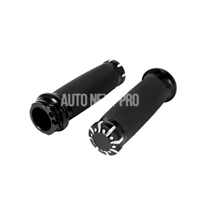 バイク黒1 インチ25mmハンドルバーハンドグリップ22mm7/8 ''アルミ