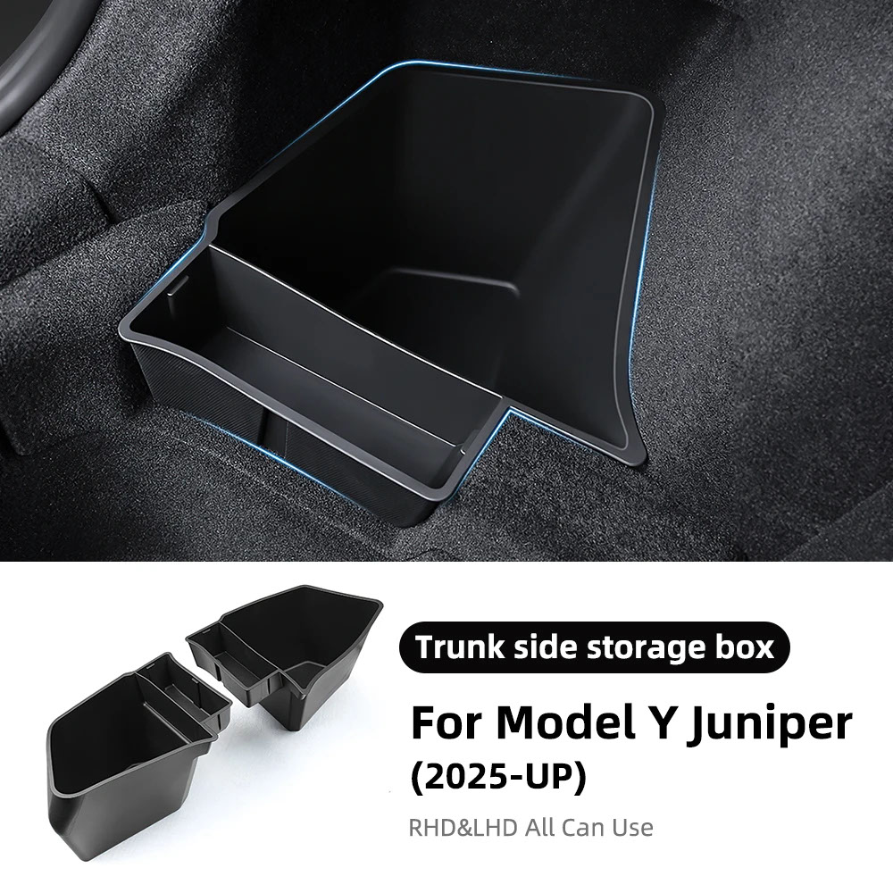 テスラ モデルY ジュニパー 2025 2026年以降対応 車 トランク サイド 収納ボックス カバー マット パーティションボード 整理収納アクセサリー_1