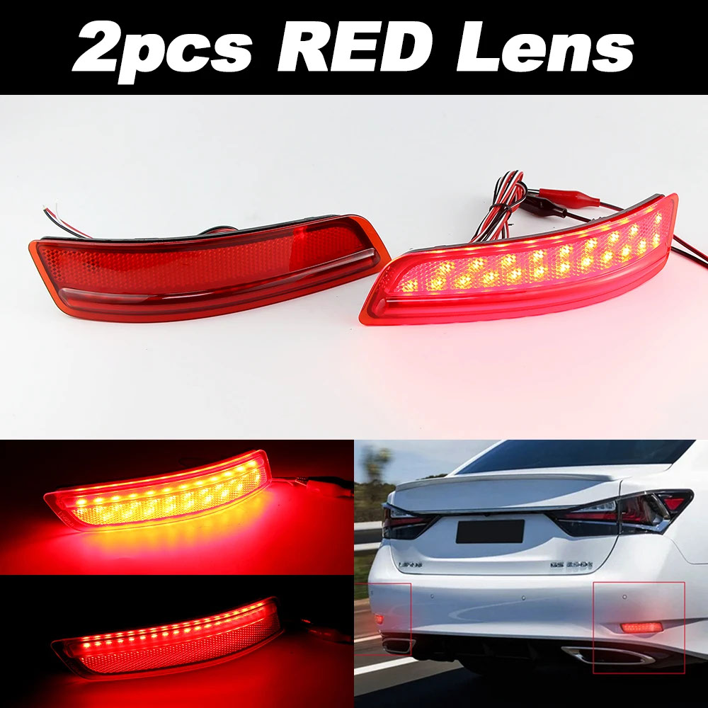 車用LEDテールライト、カーアクセサリー 2 個左 + 右リアバンパー