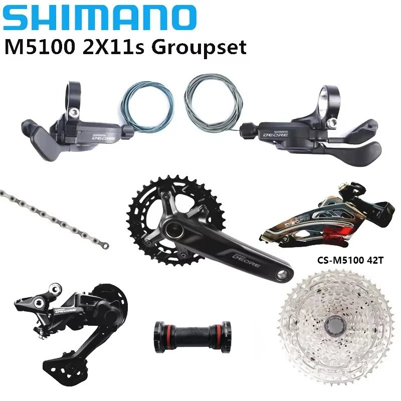 【並行輸入品】shimano-deore m5100自転車クランクセット 2x11s mtb 170mm 175mm 36t-26t mt501 rd