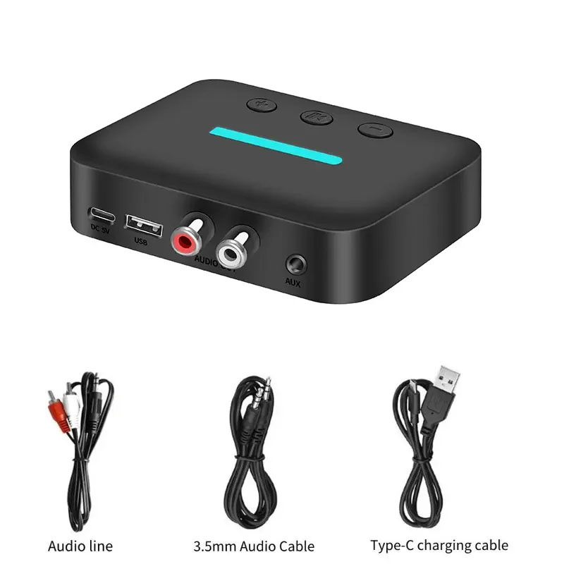 Bluetooth 5.6オーディオレシーバー 3.5mm AUX RCA USB Uディスク