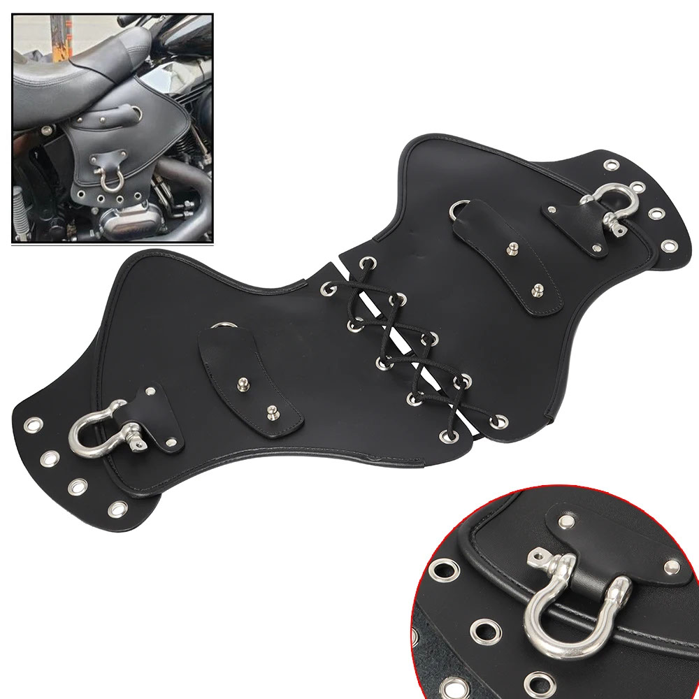 バイク汎用ブラック PU レザーヒートサドルシールドディフレクター
