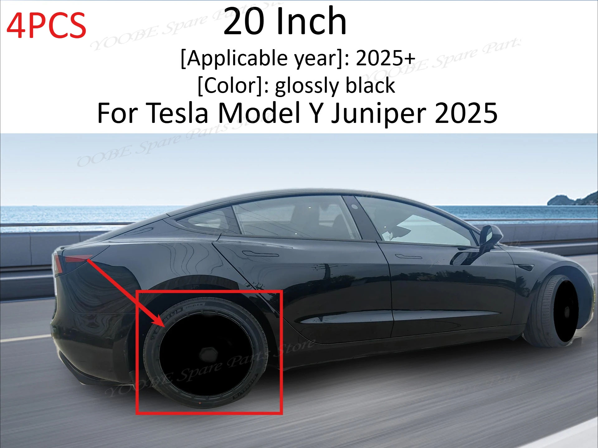 4個セット 18-20インチ テスラ モデルY ジュニパー 2025+用 フルカバー