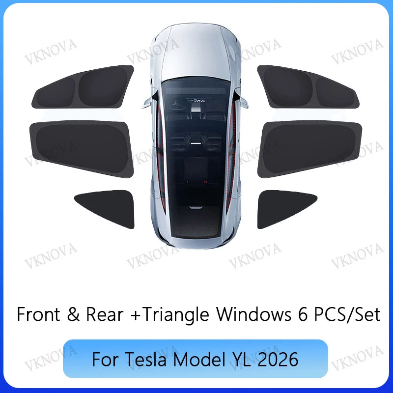 テスラモデルYL 専用 プライバシーサンシェード (8pcsセット) テスラ新型YL 2026年発売用プライバシーサンシェード アップグレード版