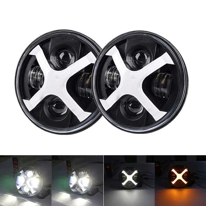 並行輸入品】7 インチラウンド Led ヘッドライト 7 インチバイク X