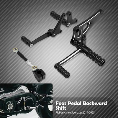 【並行輸入品】リアフットコントロールキット ペダル ハンドル付きフットレスト ハーレースポーツスターXL 883 1200 2014-2023_1