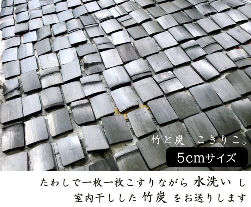 洗った竹炭5cm写真