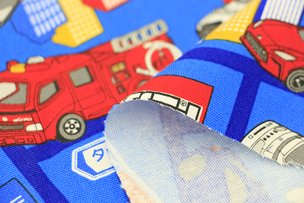 生地 布 キャラクターオックスプリント トミカ...の詳細画像3