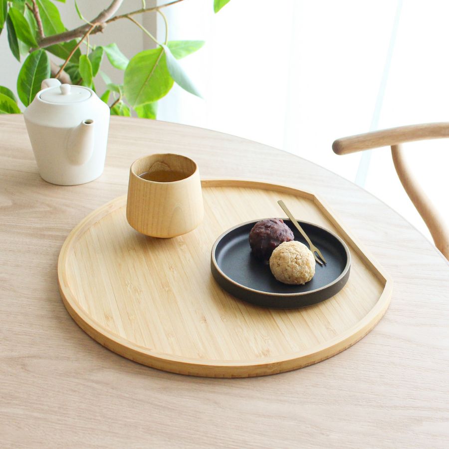 お盆 半月盆 トレー トレイ 竹製 カフェトレー レビュー特典 爆買 食事