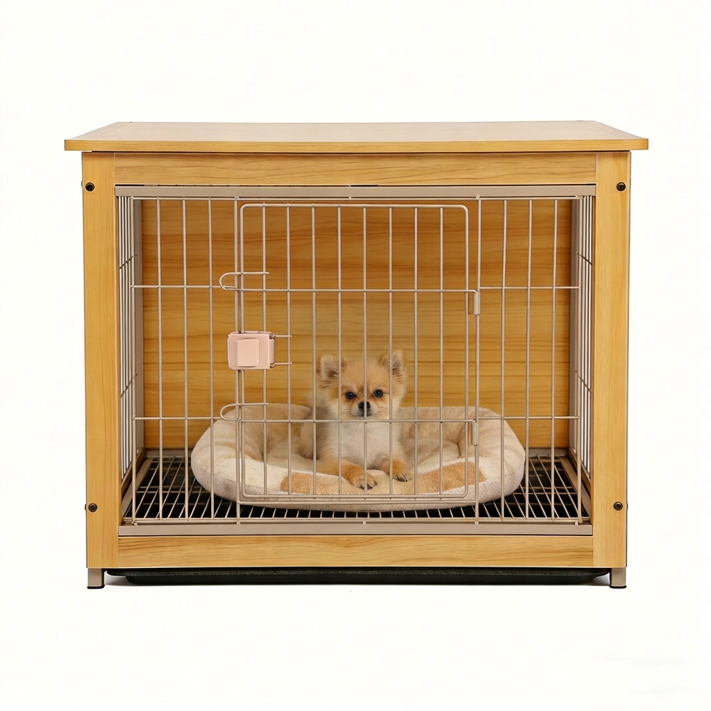 良木工房YOSHIKI】木製 犬 ケージ 屋根付き 小型犬用 ペットサークル