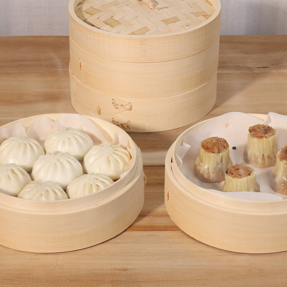 竹製せいろ 2段セット 21cm 蒸し器 蒸し料理 小籠包・温野菜に