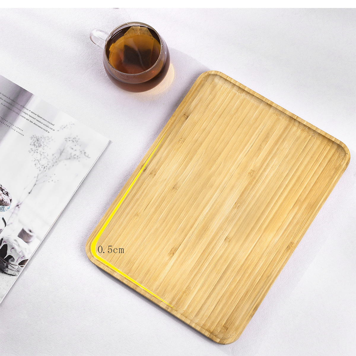 トレイ お盆 ウッドトレー レビュー特典 33×25×1.7cm ランチトレー