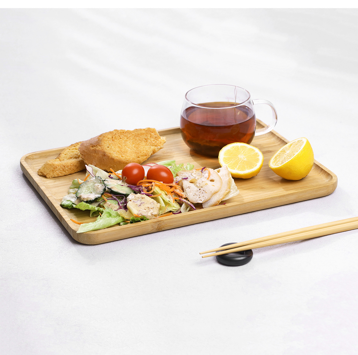 トレイ お盆 ウッドトレー 33×25×1.7cm ランチトレー カフェトレー