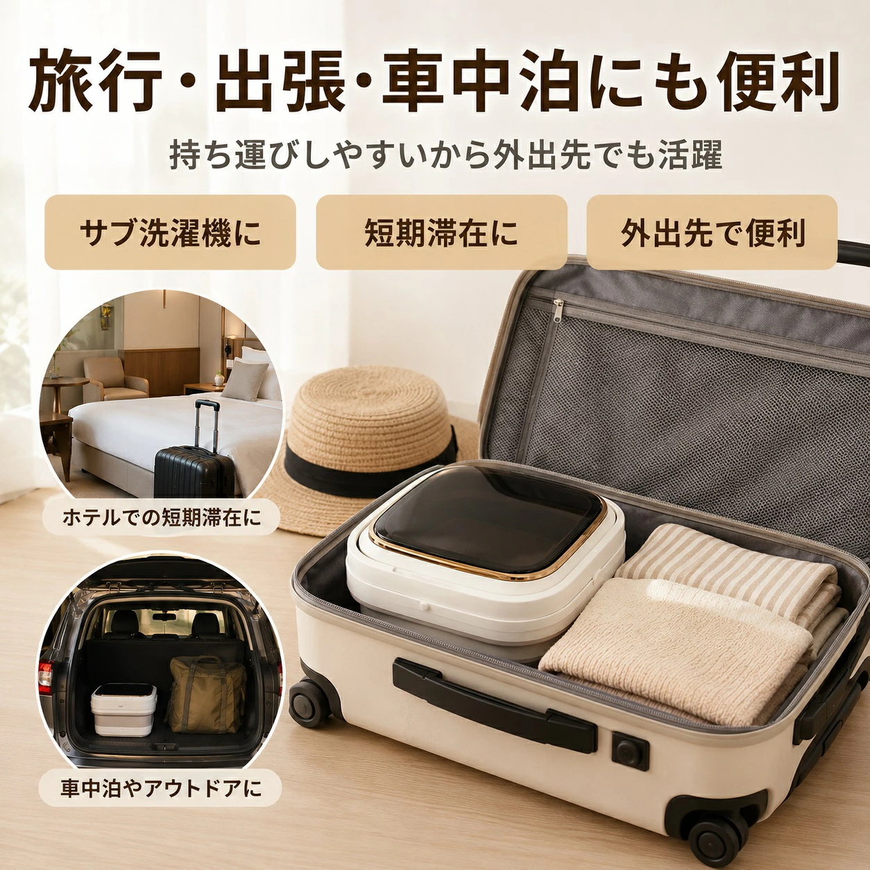 洗濯機 小型 折り畳み式 ポータブル洗濯機 13L 大容量 操作簡単 排水