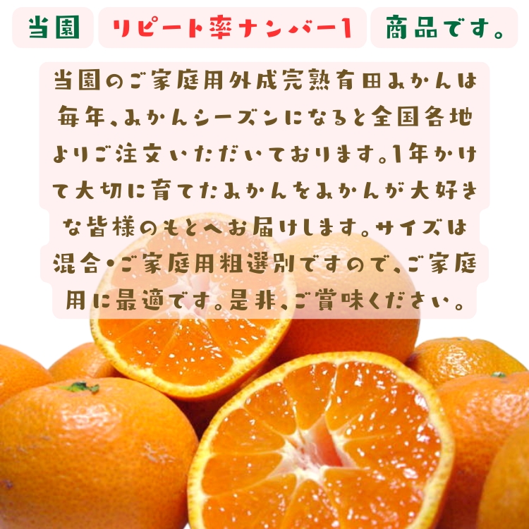 ご家庭用 粗選別 外成 完熟 有田 みかん 10kg _ わけあり 訳あり