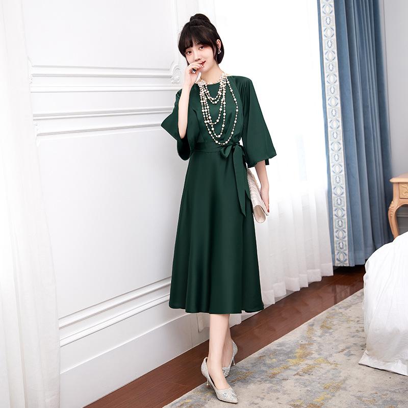 特価】パーティードレス 大きいサイズ 結婚式 服装 七分袖 ワンピース