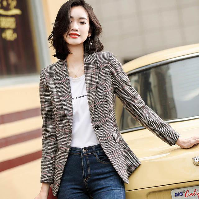 チェック柄ジャケット レディース 春秋 おしゃれ テーラード