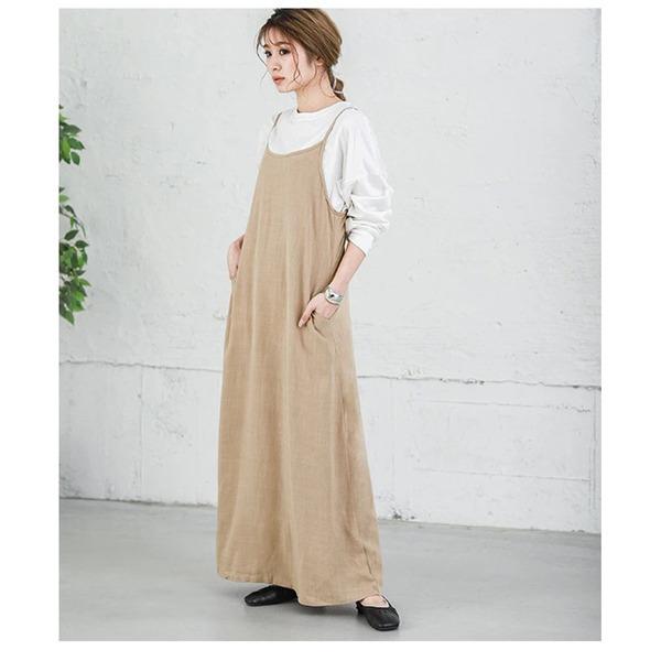 美品 フォトコピュー ジャンパースカート CLAUDE リネン サロペット