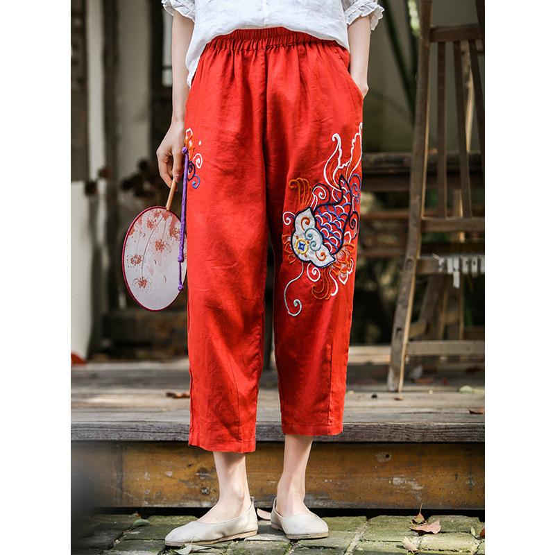 サルエルパンツ レディース 春夏秋 カジュアルパンツ 七分丈