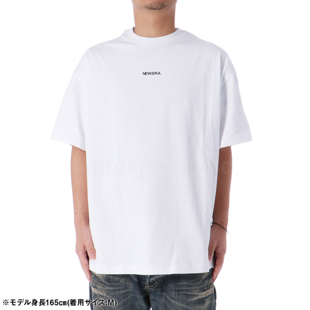 ニューエラ Tシャツ メンズ 上 NEW ERA 半袖 バックプリント付き 綿100% ドロップショルダー 14121872 WHT 新作｜takespo｜03