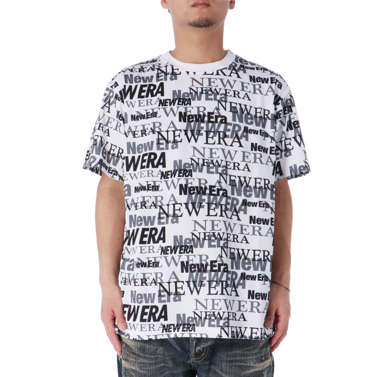 ニューエラ Tシャツ メンズ 上 NEW ERA 半袖 吸汗 速乾 ストレッチ UVカット 14121962 WHT 新作｜takespo｜04