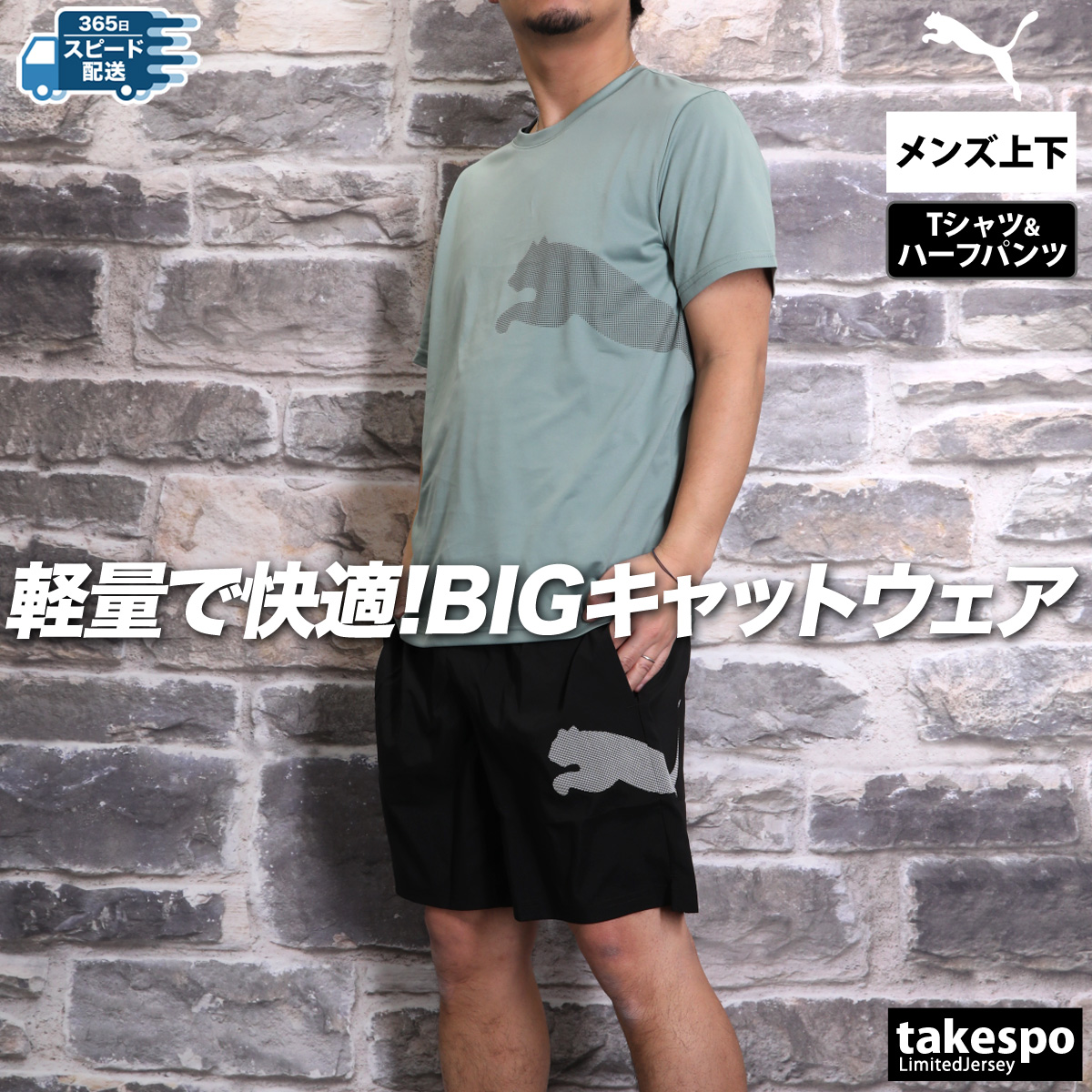PUMA（プーマ） Tシャツ ハーフパンツ 上下 メンズ セットアップ