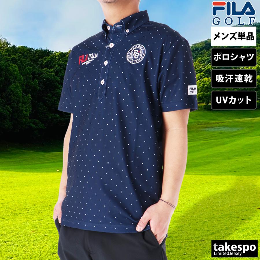 フィラゴルフ ポロシャツ メンズ 上 FILA GOLF 半袖 ゴルフウェア 吸汗 速乾 UVカット 743606 送料無料 新作｜takespo｜02