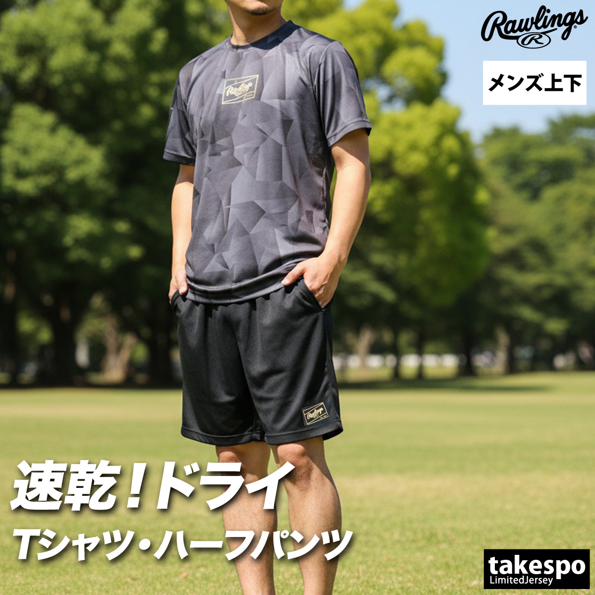 Rawlings（ローリングス） Tシャツ ハーフパンツ 上下 メンズ