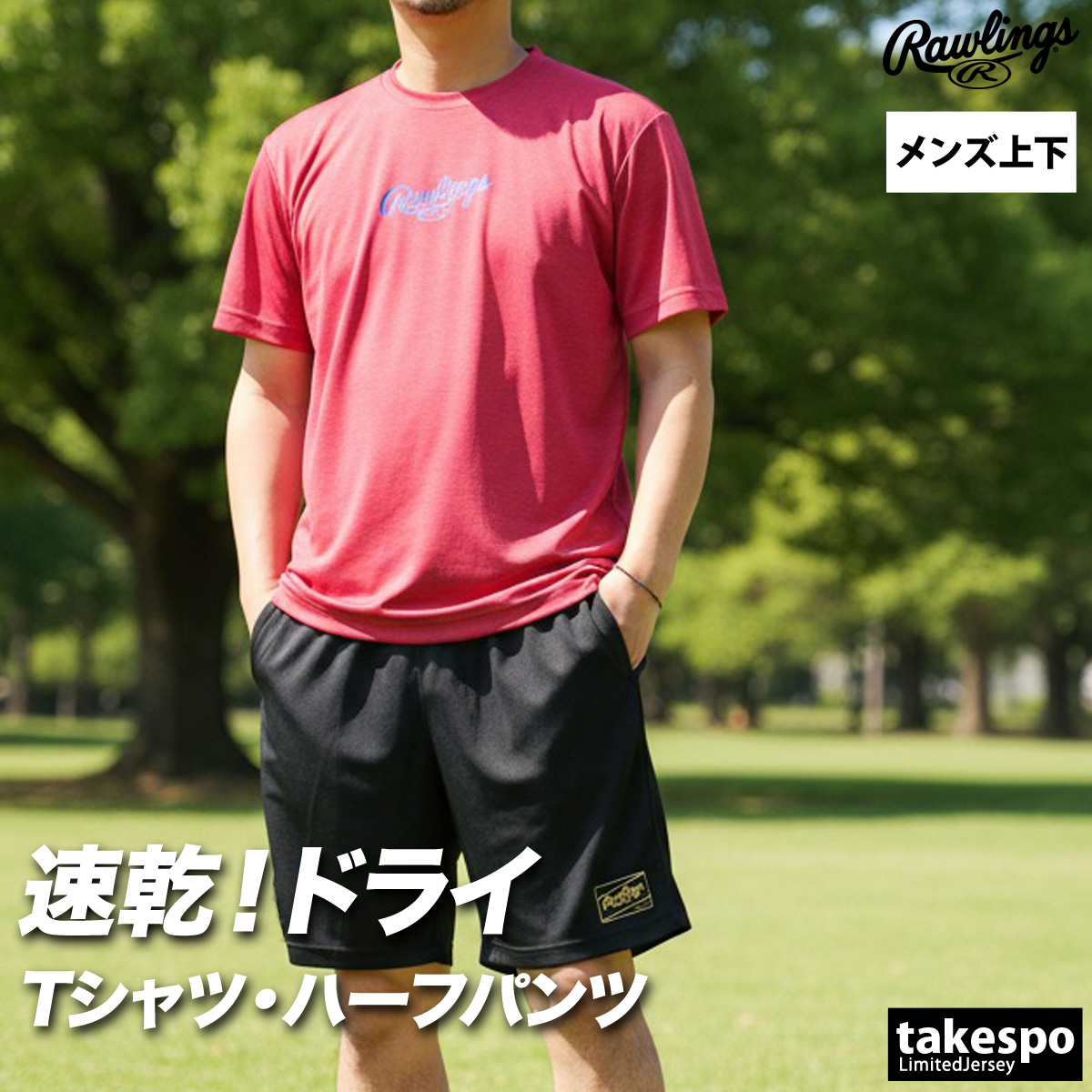 Rawlings（ローリングス） Tシャツ ハーフパンツ 上下 メンズ