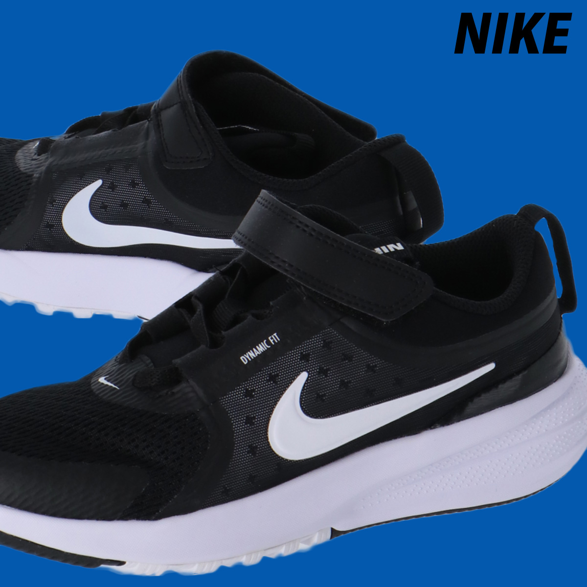Yahoo! Yahoo!ショッピング(ヤフー ショッピング)ナイキ スニーカー ジュニア スター ランナー 5 シューズ NIKE キッズ 軽量 ゴムひも ベルクロ マジックテープ HF7005002 BLK